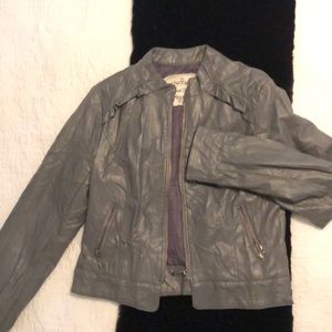 Vegan leather gray biker jacket.Like new condition